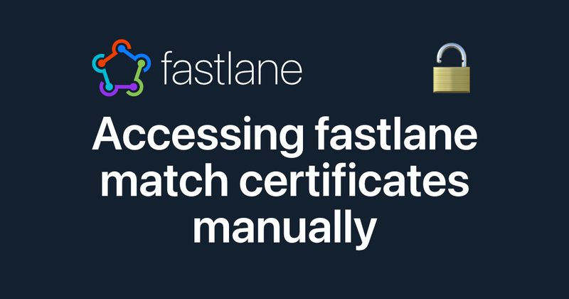 Accessing fastlane match certificates manually