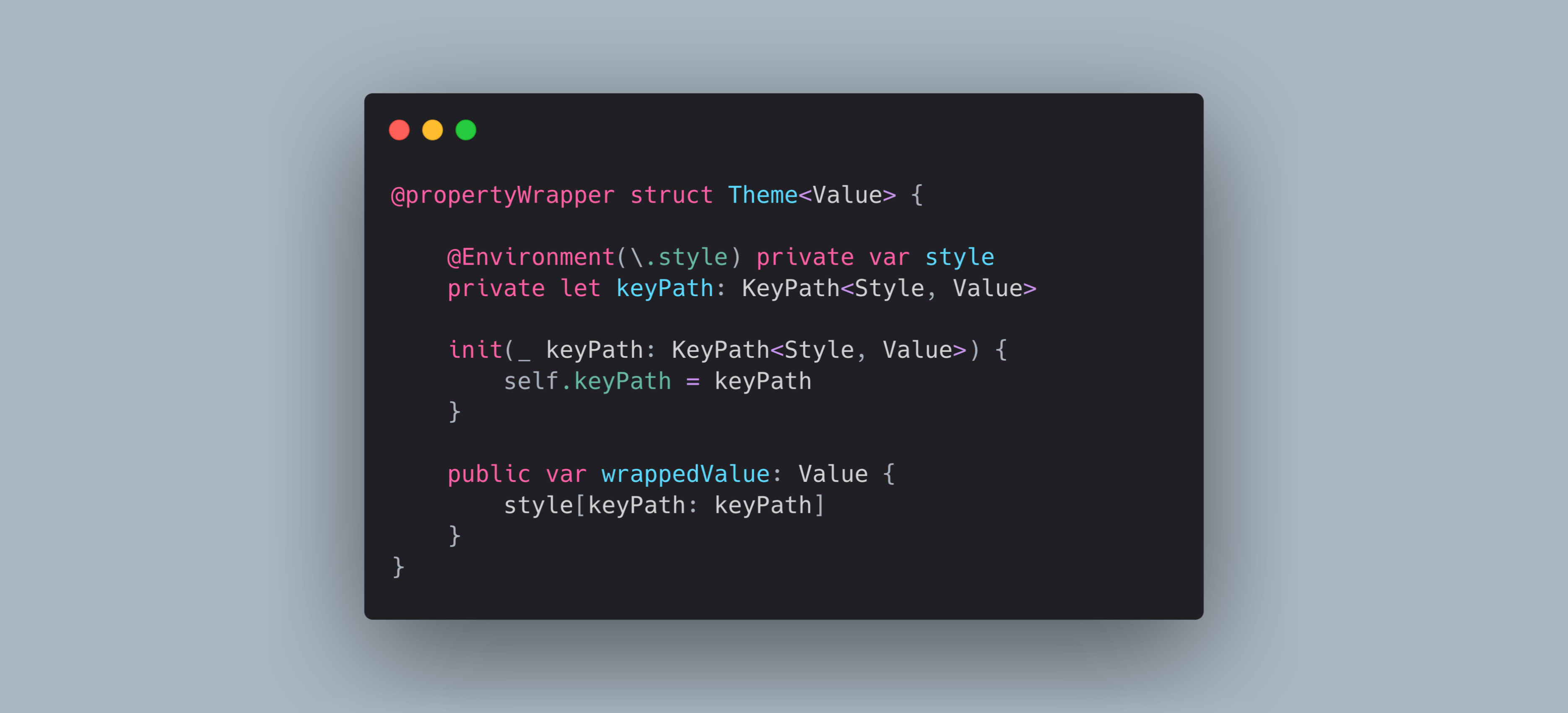 The property wrapper you will find in chapter 3 “Styles in Environment”